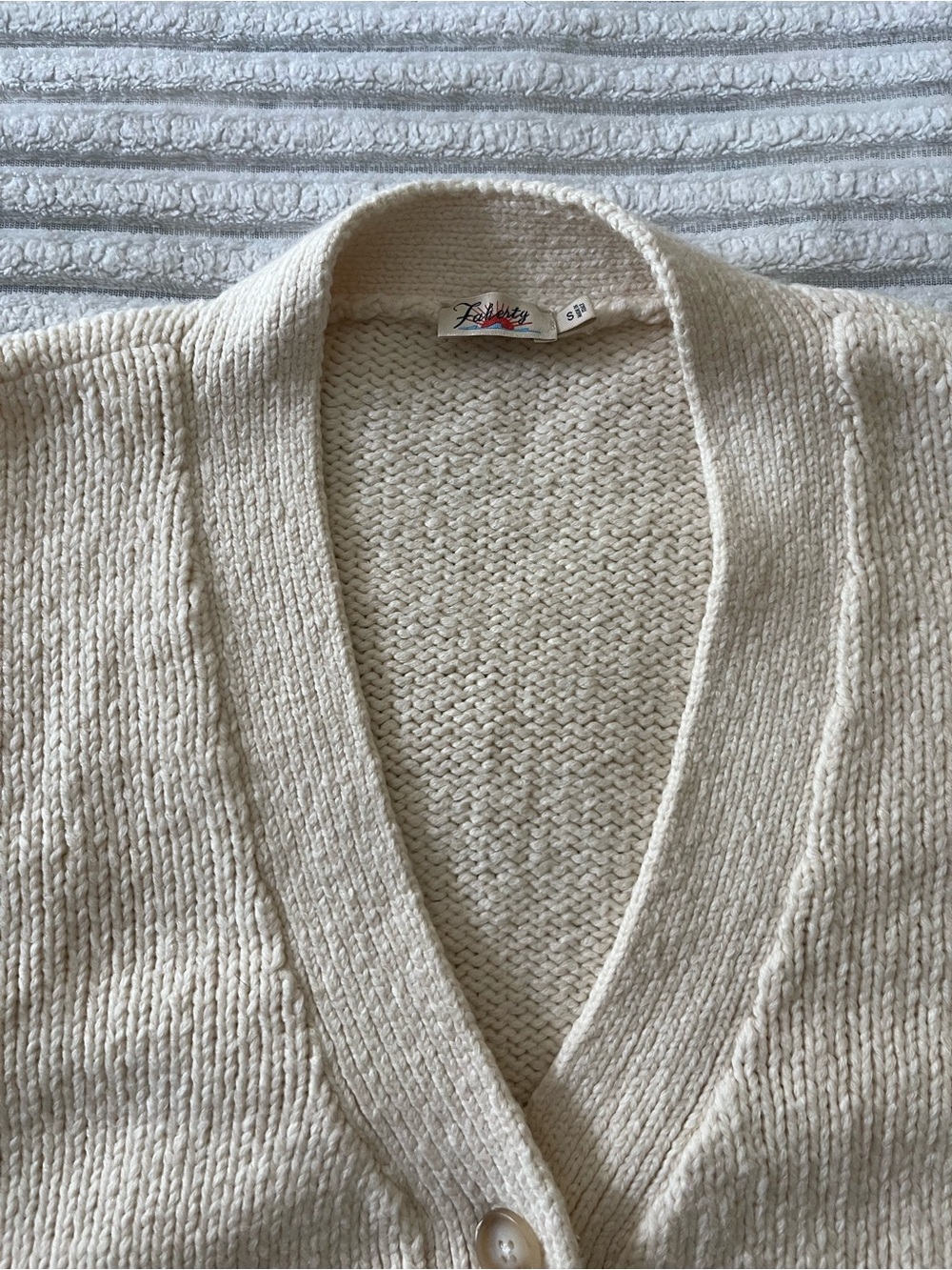 Faherty Cream Cardigan - Picture 6 of 11
